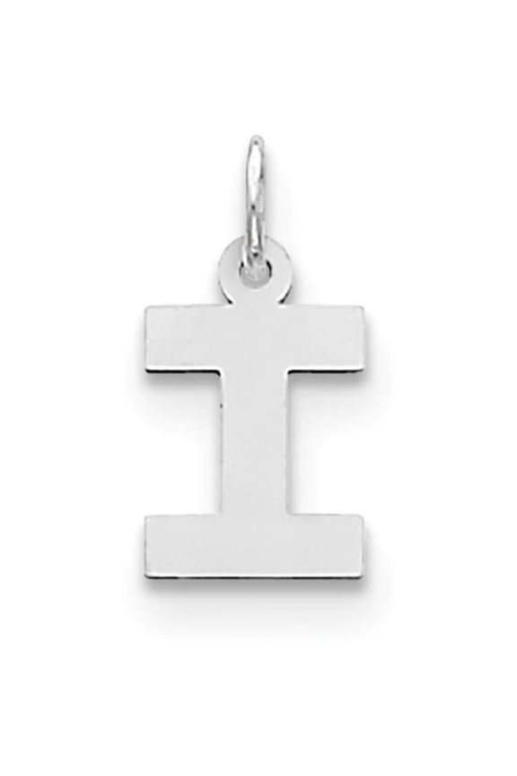 Sterling Silver Small Block Initial I Charm