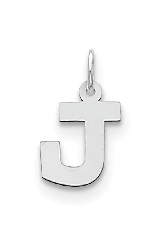 Sterling Silver Small Block Initial J Charm