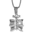 thumbnail image 1 of Sterling Silver Small Butterfly Pendant Hollow Italy 9/16 inch (14 mm) Tall, 1 of 1