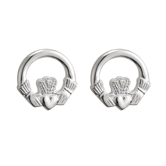 Sterling Silver Small Claddagh Stud (Mini-Me)