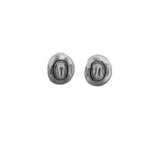 Sterling Silver Small Cowboy Hat Earrings with Hypoallergenic Posts and Backs