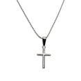 thumbnail image 1 of Sterling Silver Small Cross Pendant Cable Chain Necklace Italy, 18", 1 of 3