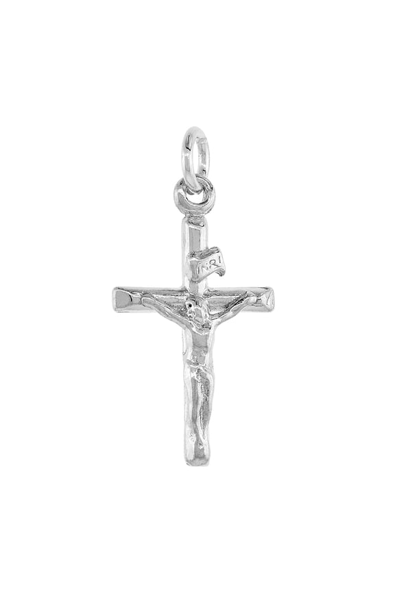 Sterling Silver Small Crucifix Pendant, 1 inch