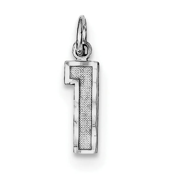 FJC Finejewelers Sterling Silver Small Bright-cut #1 Charm