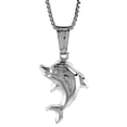 thumbnail image 1 of Sterling Silver Small Dolphin Pendant Hollow Italy 11/16 inch (17 mm) Tall, 1 of 1