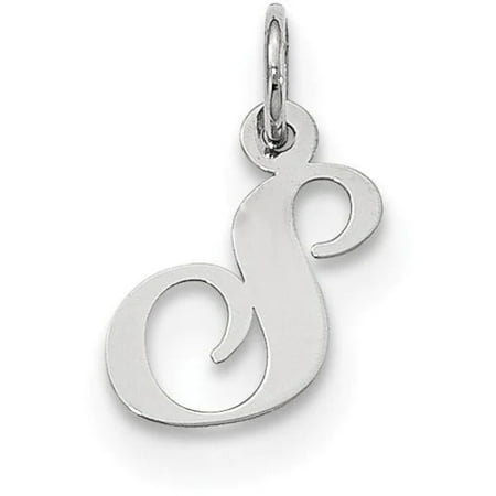 Sterling Silver Small Fancy Script Initial S Charm QC5086S