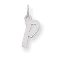 thumbnail image 1 of 925 Sterling Silver Solid Polished Small Letter Name Personalized Monogram Initial P Charm 19x8mm Wide Pendant Necklace, 1 of 4