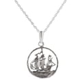 thumbnail image 1 of Sterling Silver Small Nautical Pirate Ship Pendant Necklace, 18", 1 of 2