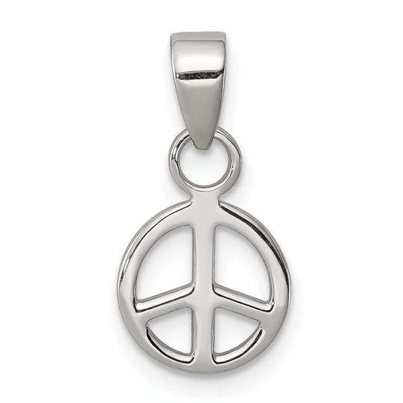 Sterling Silver Small Peace Symbol Pendant QP1768