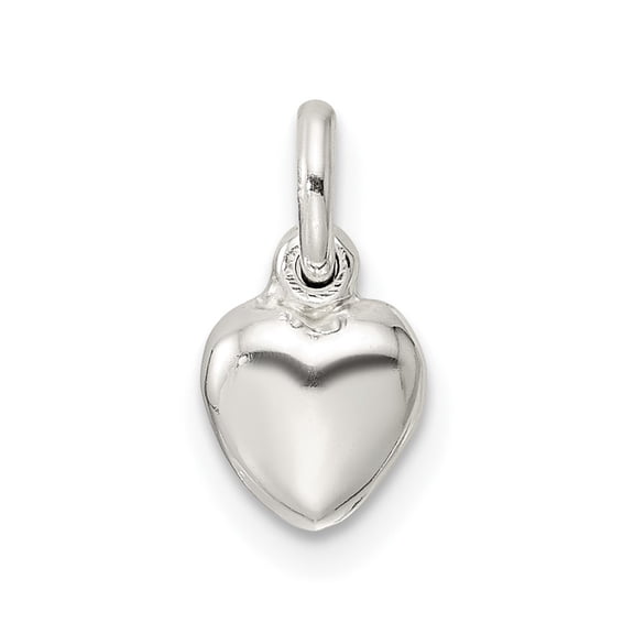 Finest Gold Sterling Silver Small Puffed Heart Charm