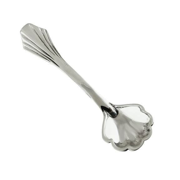 Sterling Silver Small Scalloped Edge Salt Spoon, Mustard Spoons