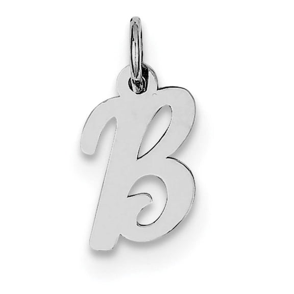 Sterling Silver Small Script Initial B Charm