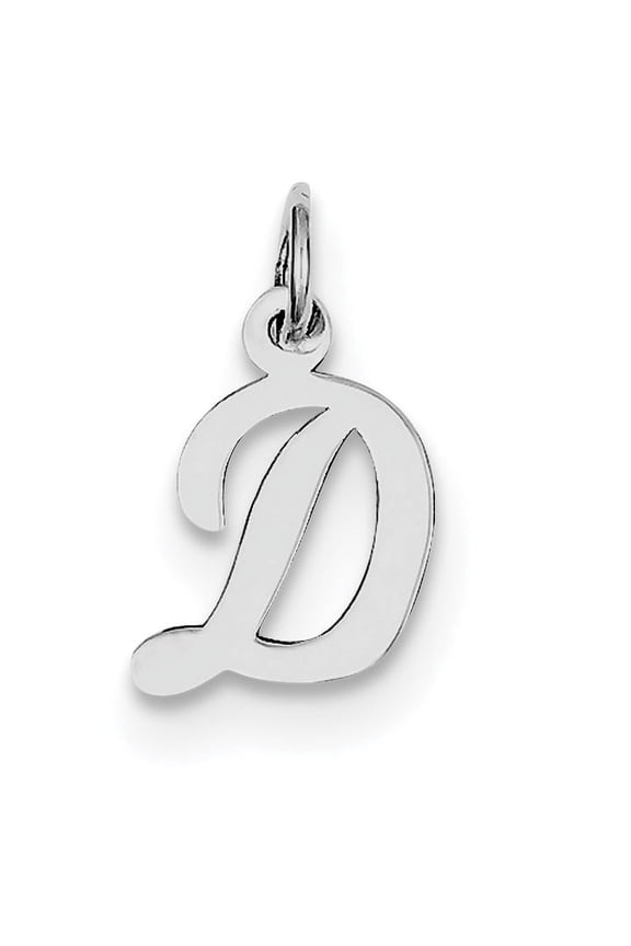 Sterling Silver Small Script Initial D Charm