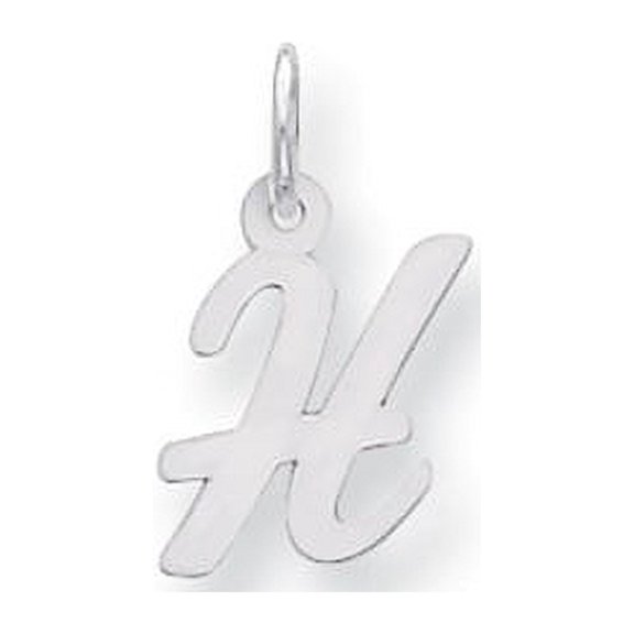 Sterling Silver Small Script Initial H Charm