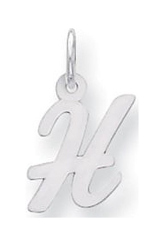 Sterling Silver Small Script Initial H Charm