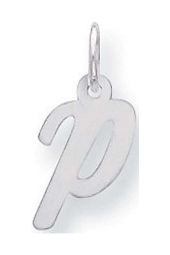 Sterling Silver Small Script Initial P Charm and Necklaces