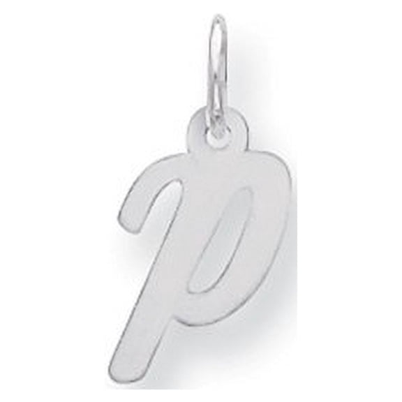 Sterling Silver Small Script Initial P Charm and Necklaces