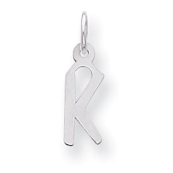 Sterling Silver Small Slanted Block Initial K Charm QC5081K