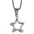 thumbnail image 1 of Sterling Silver Small Star with Cut Out Pendant Hollow Italy 1/2 inch (13 mm) Tall, 1 of 1