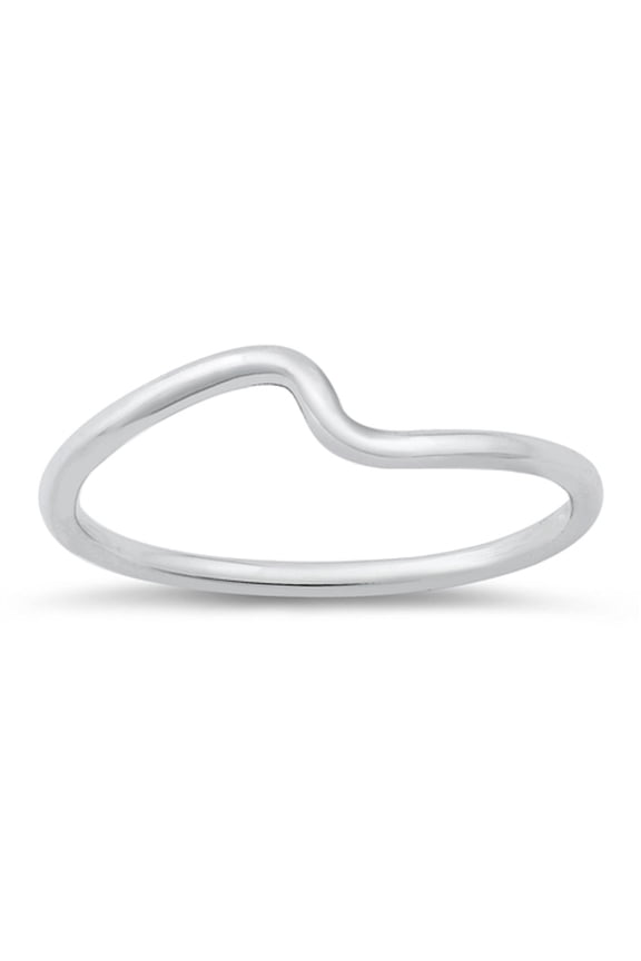 Sterling Silver Small Wave Ring Size 10