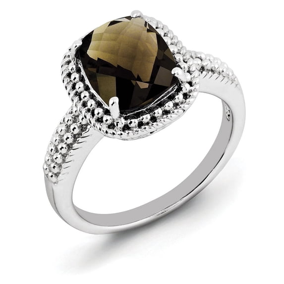 Sterling Silver Smokey Quartz Ring. Gem Wt- 2.96ct