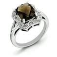 thumbnail image 1 of Sterling Silver Smoky Quartz & Diamond Ring. Carat Wt- 0.12ct. Gem Wt- 2.96ct, 1 of 2