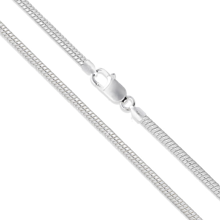 Sterling Silver Snake Chain 2.3mm Solid 925 Brazilian Necklace 22