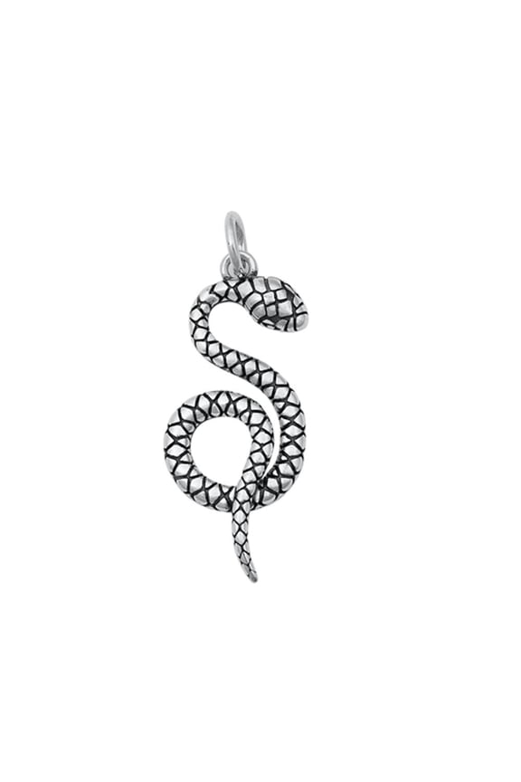 Sterling Silver Snake Pendant Viper Serpent Charm 925 New Jewelry Female Unisex