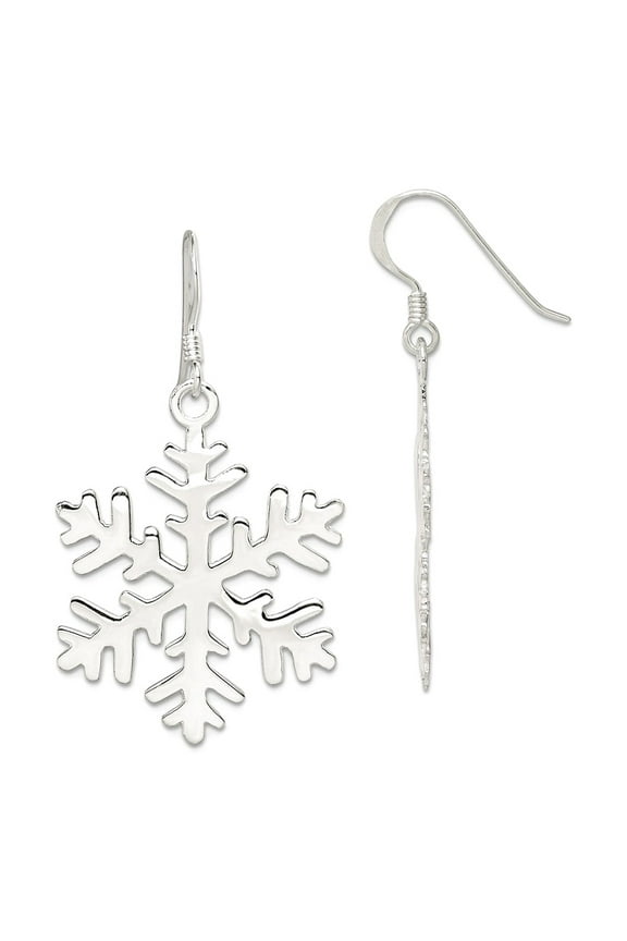 Sterling Silver Snowflake Dangle Earrings