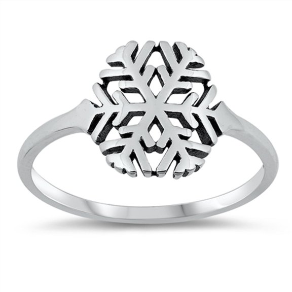 Sterling Silver Snowflake Design Ring Size 7