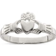 thumbnail image 1 of Sterling Silver Solid Claddagh Ring (Size 8) Made In India qr960-8, 1 of 5