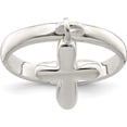 thumbnail image 1 of Sterling Silver Solid Cross Dangle Ring (Size 6) Made In India qr963-6, 1 of 5