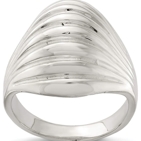 Sterling Silver Solid Domed Ring (Size 6) Made In India qr914-6