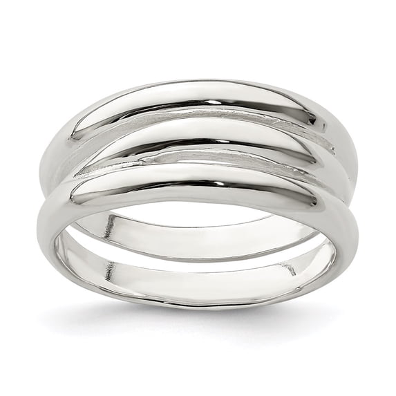 925 Sterling Silver Solid Fancy Ribbed Ring Size 6 - 5.5 Grams - Jewelry Gift for Mom