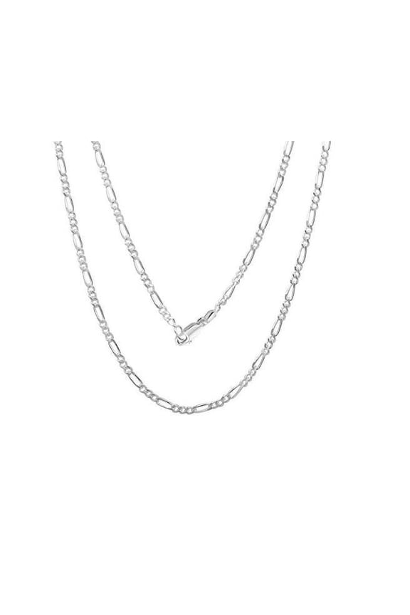 Sterling Silver Solid Figaro Link Chain Necklace - 925 Figaro Chain, Think Necklace Chain