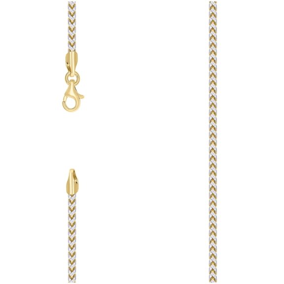 Sterling Silver Solid Franco Chain Two tone 230 2.5mm 22 Inches