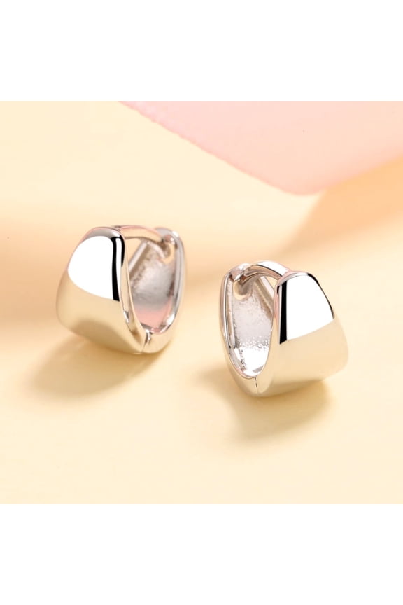 Sterling Silver Solid Huggie Earring