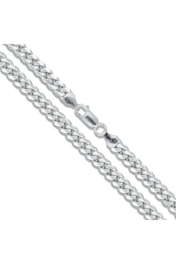 Sterling Silver Solid Miami Cuban Link Chain 3.5mm 925 Italy Heavy Curb Bracelet 7" Inch Jewelry Female