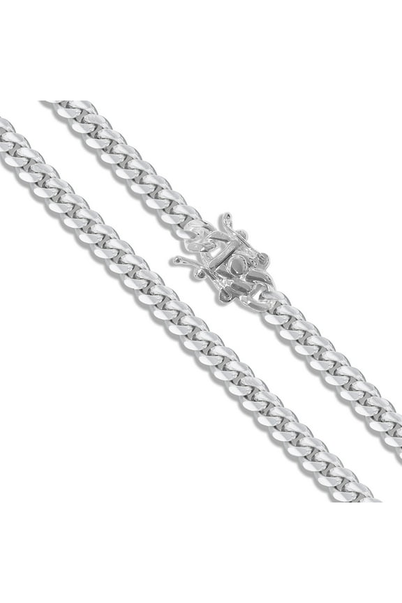 Sterling Silver Solid Miami Cuban Link Chain 4.2mm 925 Italy Box Lock Necklace 24" Jewelry Female