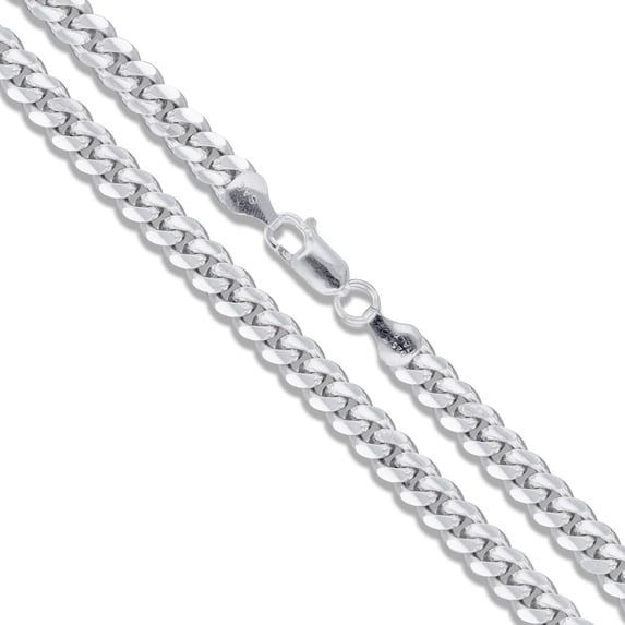 Sterling Silver Solid Miami Cuban Link Chain 4.2mm 925 Italy Heavy Curb Bracelet 7" Inch Jewelry Female