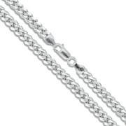 Sterling Silver Solid Miami Cuban Link Chain 4.2mm 925 Italy Heavy Curb Necklace 24 Inch Jewelry Female