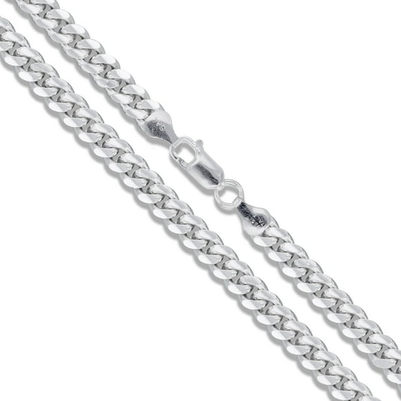 Sterling Silver Solid Miami Cuban Link Chain 5.7mm 925 Italy Heavy Curb Bracelet 8" Inch Jewelry Female