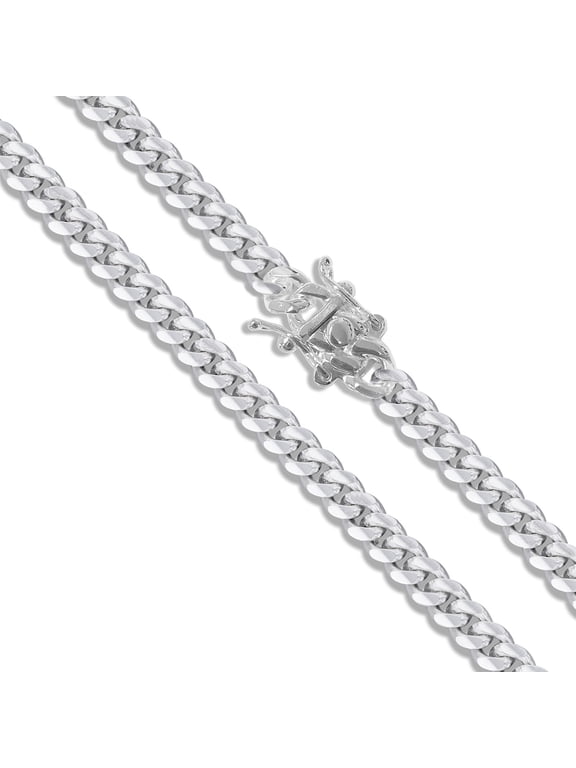 Sterling Silver Solid Miami Cuban Link Chain 6.3mm 925 Italy Box Lock Bracelet 9" Jewelry Female