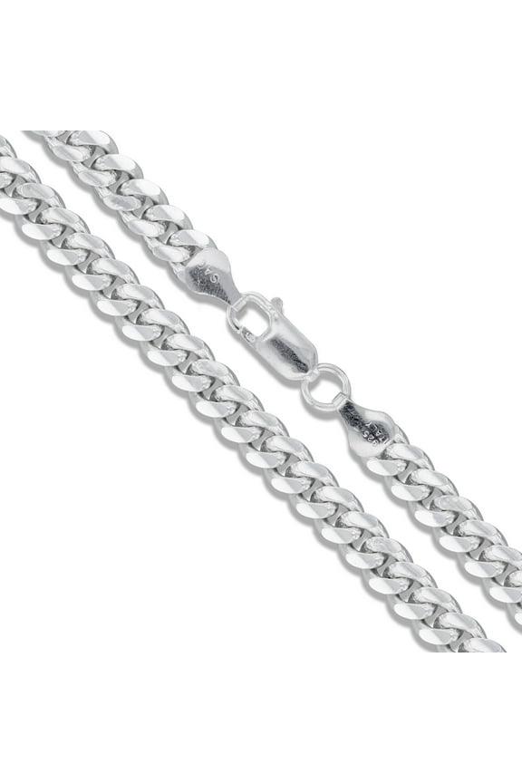 Sterling Silver Solid Miami Cuban Link Chain 6.8mm 925 Italy Heavy Curb Bracelet 7" Inch Jewelry Female