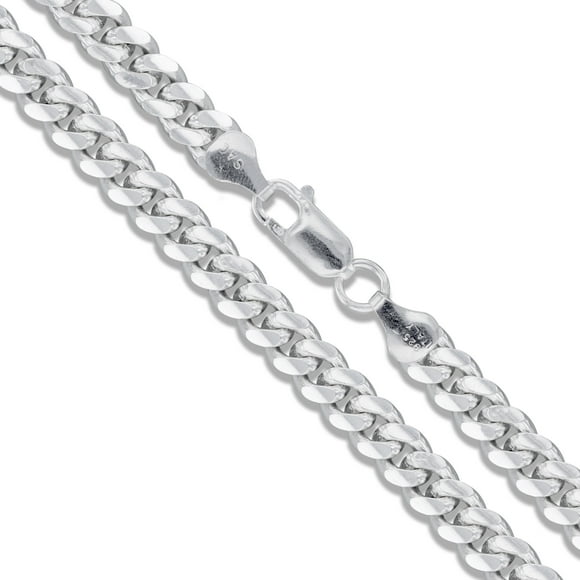 Sterling Silver Solid Miami Cuban Link Chain 9.2mm 925 Italy Heavy Curb Bracelet 7" Inch Jewelry Female
