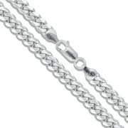 Sterling Silver Solid Miami Cuban Tight Link Chain 7.8mm 925 Italy Heavy Curb Necklace 20" Jewelry Female