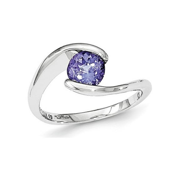 Gem & Harmony Sterling Silver Solitaire Promise Tanzanite Ring 3/4 carat (Ctw) for Women