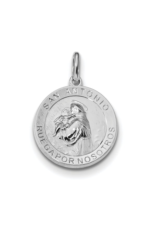 Sterling Silver Spanish St. Anthony Medal Pendant Charm