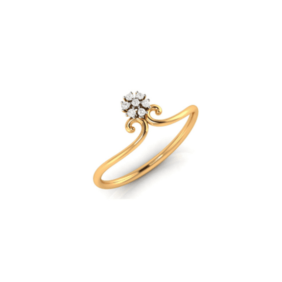 Sterling Silver Spanking&nbsp; flower-shaped&nbsp; Moissanite Yellow Gold plated Ring&nbsp; Women