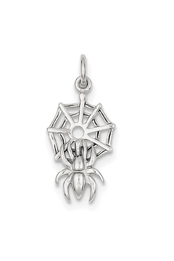 Sterling Silver Spider on Web Charm